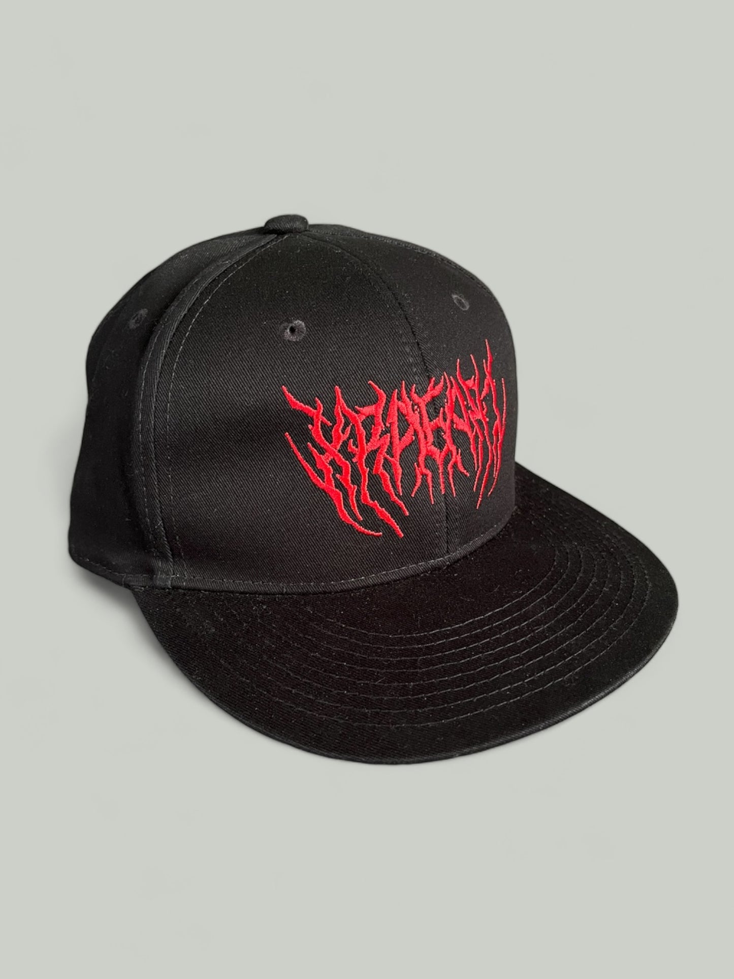 METAL LOGO Red Embroidered Snapback